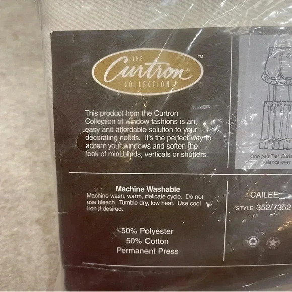 Vintage Curtron Collection Montgomery Ward Beige Pink Priscilla *Curtains Only** - Picture 6 of 11